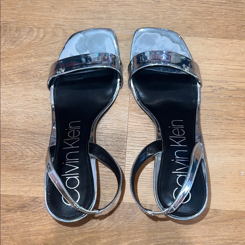 Calvin Klein Metallic Silver Sandals